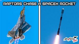 F-22 Raptors Chase SpaceX Rocket Over NASA-Cape Canaveral Space Force Station -Exclusive Cockpit POV