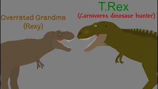 Rexy (Jurassic World) VS T.Rex (Carnivores Dinosaur Hunter)