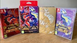 Pokemon Scarlet/Violet Dual Pack Steelbook Edition Unboxing ASMR - Nintendo Switch