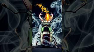 Bombardier Beetle vs. Stag Beetle - Chemical Power vs. Muscle Power #beetle