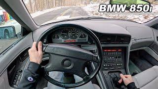 1992 BMW 850i - Driving the V12 Manual Coupe (POV Binaural Audio)