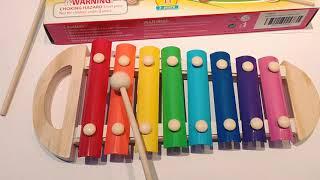 Merry Christmas - xylophone // игра на ксилофоне 8 нот ксилофон детский разноцветный, металлофон