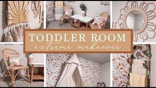 DECORATING MY TODDLERS ROOM | how to transform a child's room in no time + boho decor haul