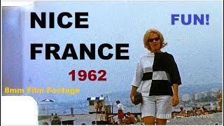 Nice, France 1962 - Fun! - a day at the beach - 8mm Film Footage