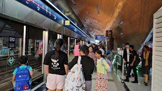 Dubai metro ride: Ibn Battuta to Etisalat via Union "Red to Green Line Route" (11.03.'23: 4K-UHD)