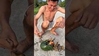 WARNING: This Melon Was Alive… It Gave Birth to CROCODILES!#couple #martialarts #comedyshorts