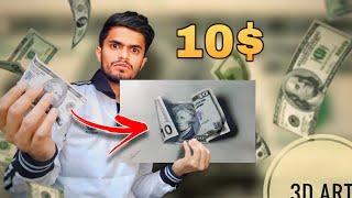 3D Art | Hyper realistic 10$ | us dollar note Drawing  So realistic