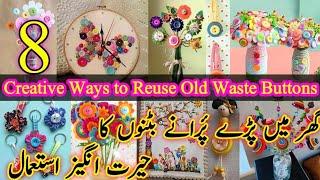 8 Creative Ways to Reuse Old Waste Buttons | Craft Ideas from Random Waste Buttons #diycrafts