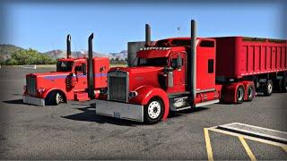 Kenworth W900 & Peterbilt 379 EXHD Convoy | Custom Dump Trailer Cat/ISX Ft. Mr it's all about trucks