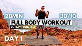 HIIT Full Body Workout 20 Min / TABATA 30/10 / 20-Day Program DAY 1