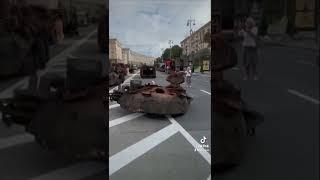 Russian military equipment was displayed in Kyiv, allowing locals to take selfies #Shorts