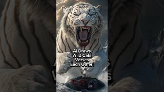 Ai Draws Wild BIG Cats Verses Each Other!  #shorts #animals #lion #wildlife #ai #versus #chatgpt