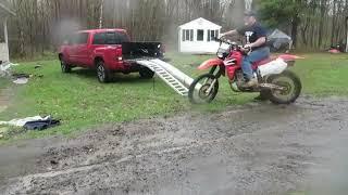 Old wes the lusty farm man crashes dirtbike