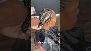 6 stitch braids with two buns #stitchbraids #braids