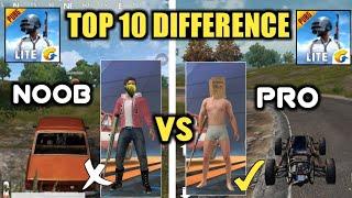 PUBGM LITE!! TOP 10 DIFFERENCE BETWEEN NOOB AND PRO IN PUBGM LITE!! FULL PRO TIPS & TRICKS GUIDE !!