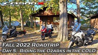 Fall 2022 ROADTRIP: Day 5 // Honda CB500X // Riding the Ozarks in the COLD!