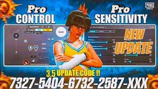 3.5 UPDATE  BEST ZERO RECOIL SENSITIVITY CODE+CONTROL SETTINGS BGMI/PUBG MOBILE