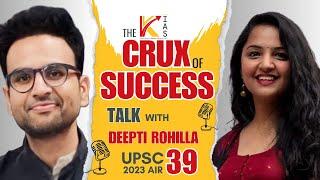 How VK IAS Mentorship Helped Deepti Rohilla Achieve UPSC 2023 AIR 39?  #upscresults2023