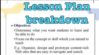 What Is a LESSON PLAN? How To Write a LESSON PLAN | An overall Review of a Lesson plan