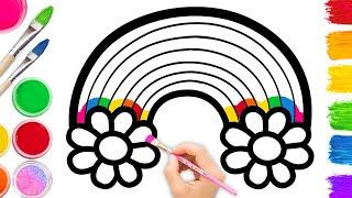 How to Draw Rainbow Flower | Easy Drawing | Step By Step