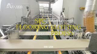 SPC flooring production, AJ FLOOR, SPC flooring factory in China.