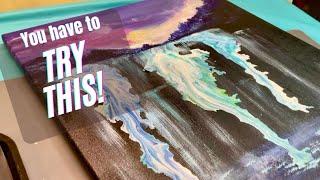 Acrylic Skin Waterfall?  Integrating Acrylic Skins in Acrylic Paintings