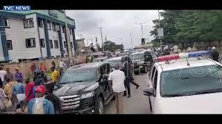 TRENDING: Tension Heightens As Philip Shaibu Arrives Benin For Resumption As Deputy Governor