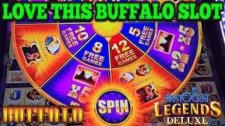 WINNING ON BUFFALO SLOT IN LAS VEGAS! Love that you get 4 Game Screens in the Bonus! #casino #slots