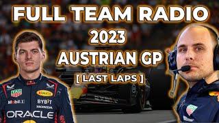 Verstappen LAST LAPS full team radio 2023 Austrian GP