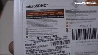 Transcend 8GB Class 4 Micro SD SDHC unboxing