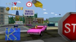 The Simpsons Road Rage (Gamecube) Downtown Gameplay