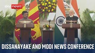 Sri Lankan President Anura Kumara Dissanayake and Indian PM Narendra Modi hold news conference