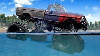 Driving a MONSTER TRUCK through a LAKE! - Snowrunner