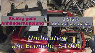 Seniorenmobil, Econelo S1000, Elektro Dreirad Roller,  Anhängerpkupplung und Akkuumbau