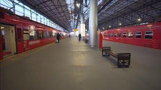 Russia, Moscow, Aeroexpress train ride from Sheremetyevo International Airport to Belorusskaya metro