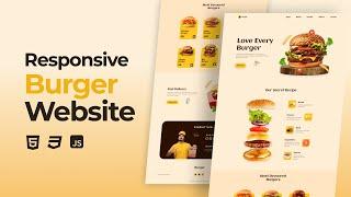 Responsive Burger Website Design Using HTML CSS And JavaScript