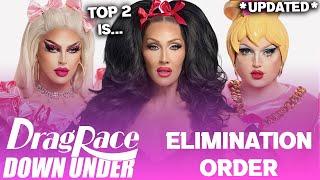 Down Under S4 *UPDATED* Elimination Order & Top 2 - RuPaul's Drag Race