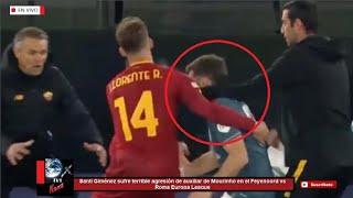 Santi Giménez sufre terrible agresión de auxiliar de Mourinho en el Feyenoord vs Roma Europa League