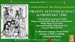 LIVE - CELEBRATION OF THE HOLY EUCHARIST, TWENTY-SEVENTH WEEK in ORDINARY TIME