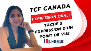 TCF Canada Expression Orale- Tâche 3- Expression d'un point de vue (Version française)