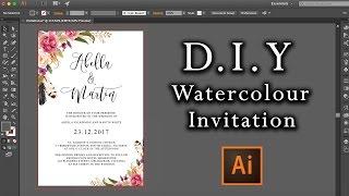 DIY Watercolour Flower Invitation tutorial | How to make professional invitations using Illustrator