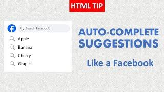 HTML Input Suggestions with Datalist |  HTML Datalist Tutorial | User Friendly Web Design