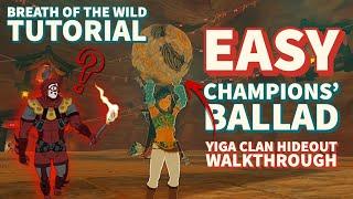 BOTW Easy Champions' Ballad Yiga Clan Hideout / Throw the Orb Underground Shrine Quest Tutorial