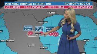 Tropical update: Coastal communities begin seeing bands of heavy rain Wednesday morning