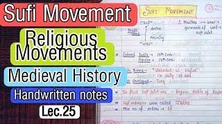 Sufi Movement || Religious Movements || Lec.25 || Medieval History || An Aspirant !