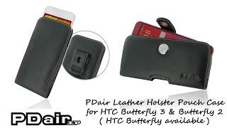 PDair Handmade Leather Pouch Holster Case for HTC Butterfly 3, HTC Butterfly 2 ( HTC Butterfly )